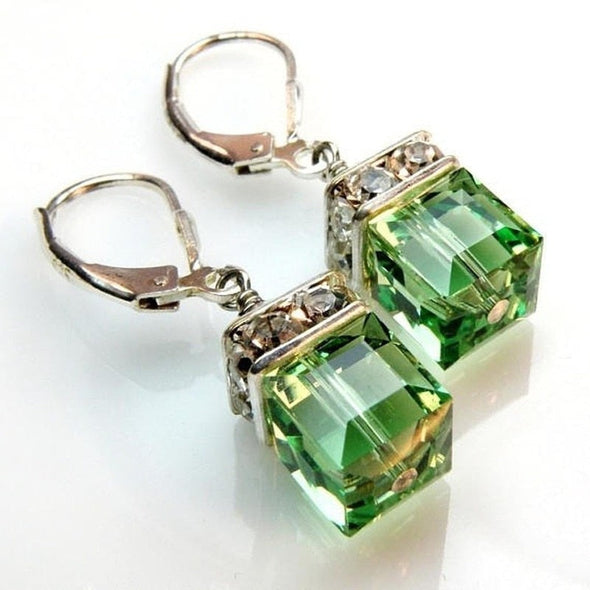 Green Stones Drop Earrings